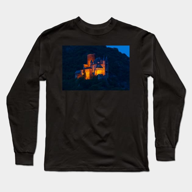 Katz Castle, St. Goarshausen, Rhineland-Palatinate, Rhine, Middle Rhine, Castle Long Sleeve T-Shirt by Kruegerfoto